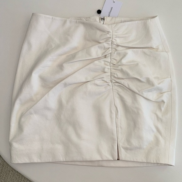 New white leather lovers and friends skirt with slit size S - Picture 5 of 12